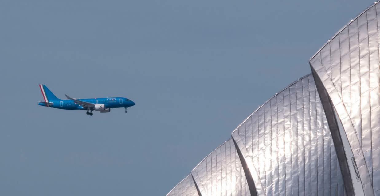Plane Passing the Thames Barrier